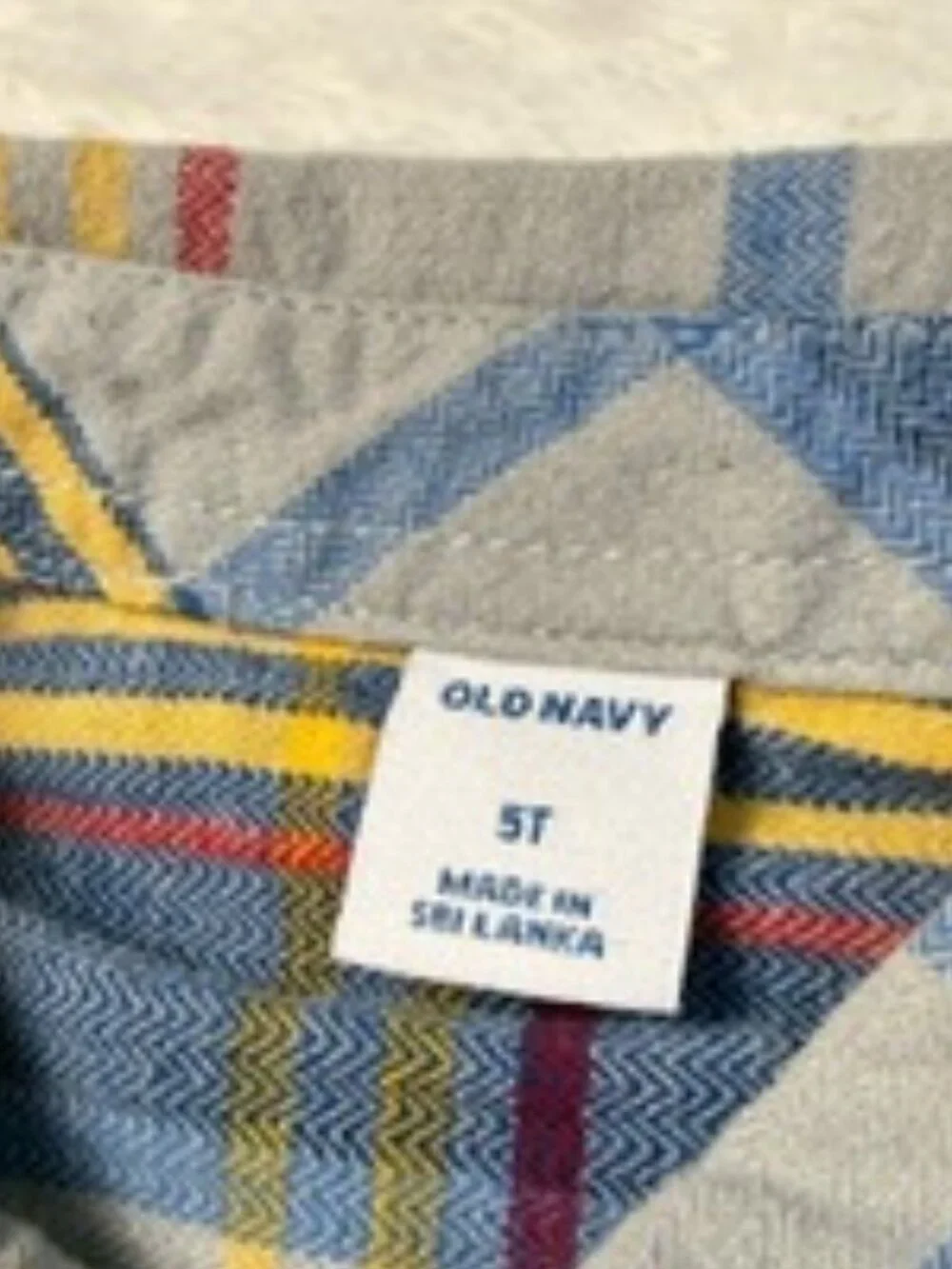 Old Navy Boys Blue Plaid Button Up Shirt 5T Long Sleeve Cotton Flannel Holiday